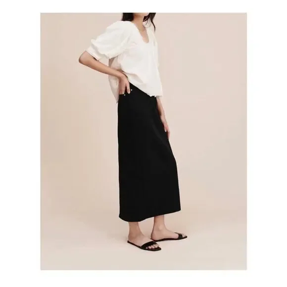 Posse NWT Black Harvey Denim Skirt Size 29 - Picture 1 of 9